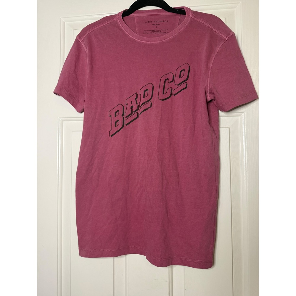 John Varvatos Bad Company Desolation Angels 1979 Tour Graphic T-Shirt Pink S NEW